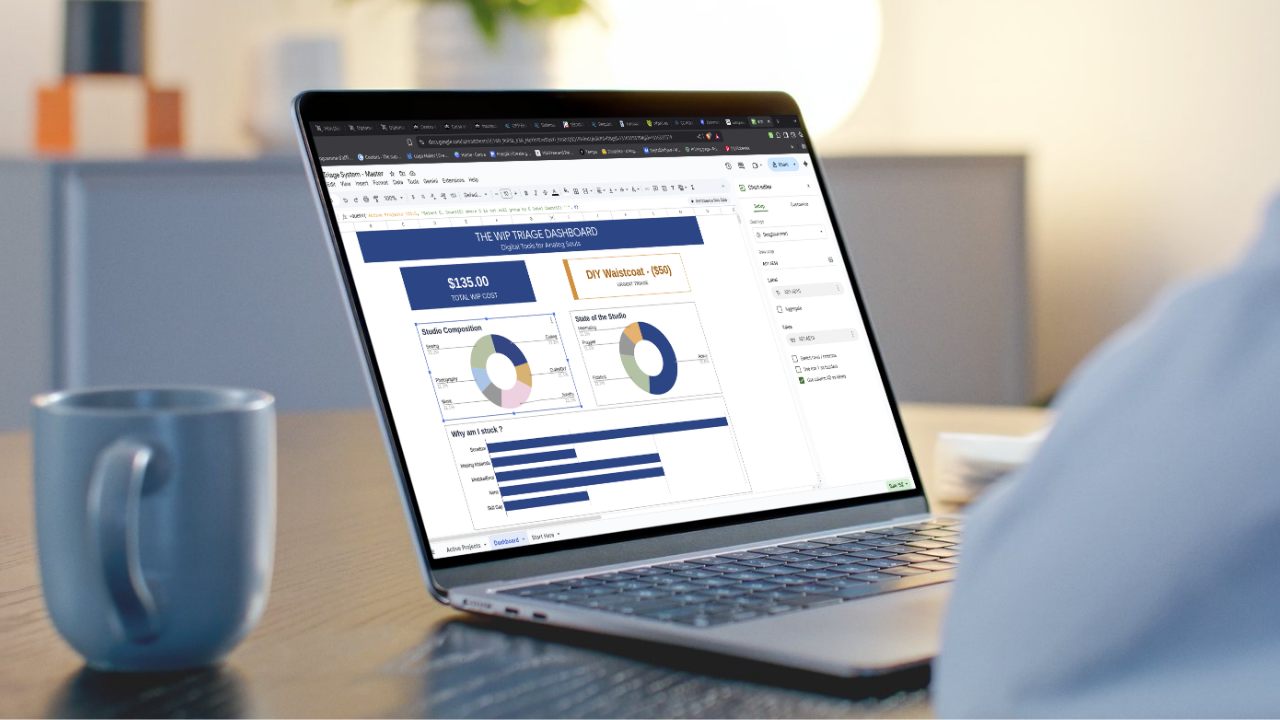 WIP Triage Dashboard on a laptop